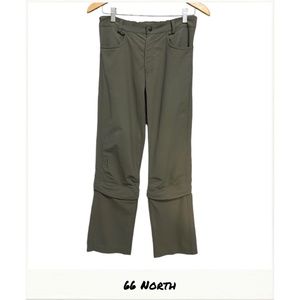 66 North Iceland Jadar Green Detachable Leg Hiking Trekking Pants Size M
